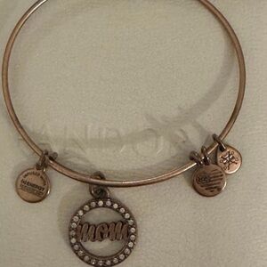 Alex and Ani Bracelet Set “Mom” Crystal Charm + XOXO Beaded Bangle